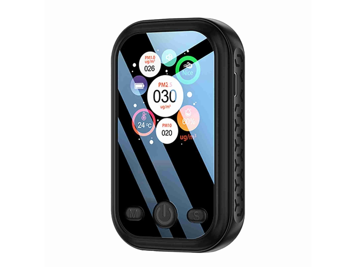 Yuru detector de Qualidade do Ar Portátil com Tela Colorida 1.9 Polegadas Mede Pm2.5 Pm10 Pm1.0 Temperatura e Umidade