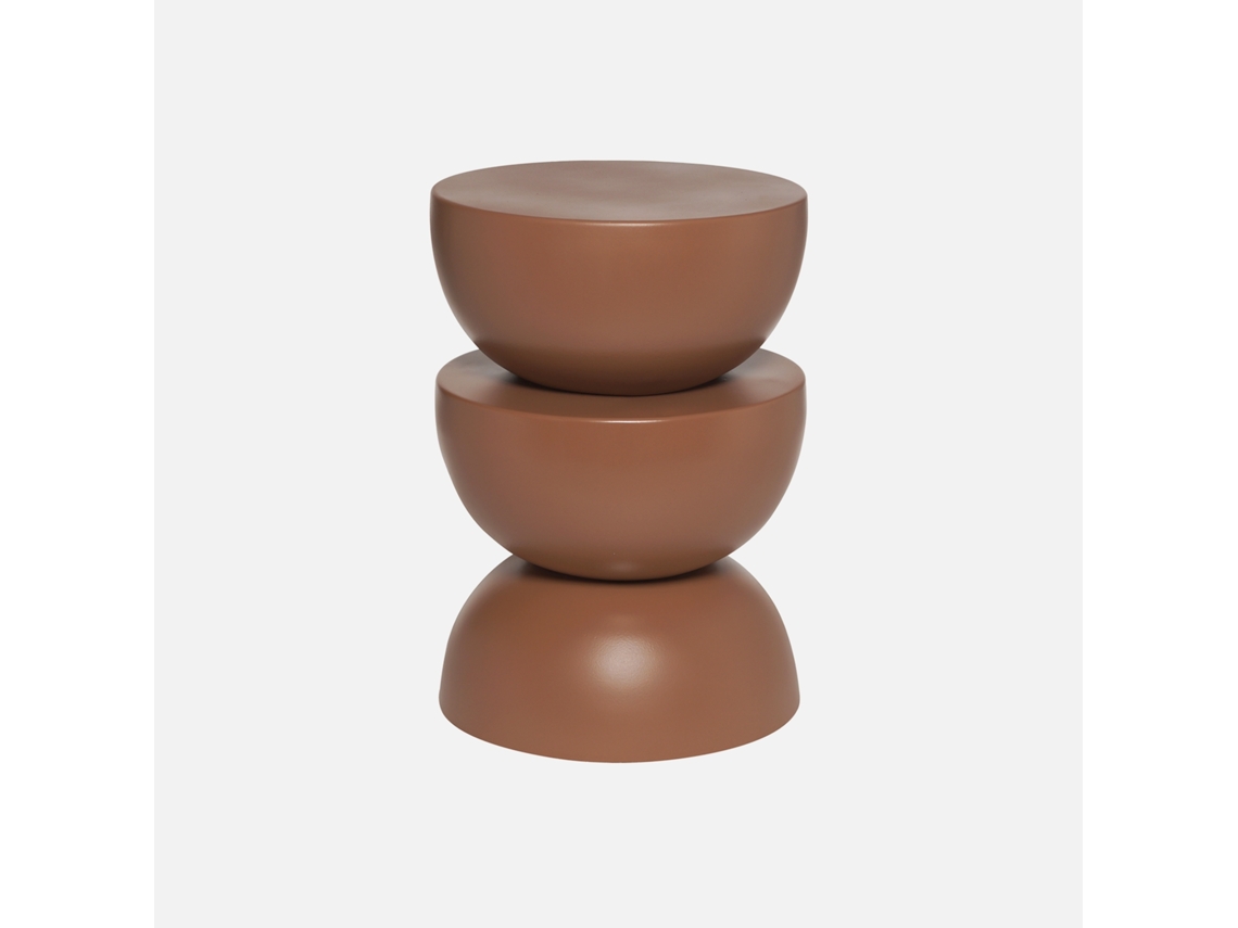 Mesa Auxiliar, Mesa De Centro, Mesa De Cabeceira Em Metal Ø32 X H46,5cm, Terracota Sweeek