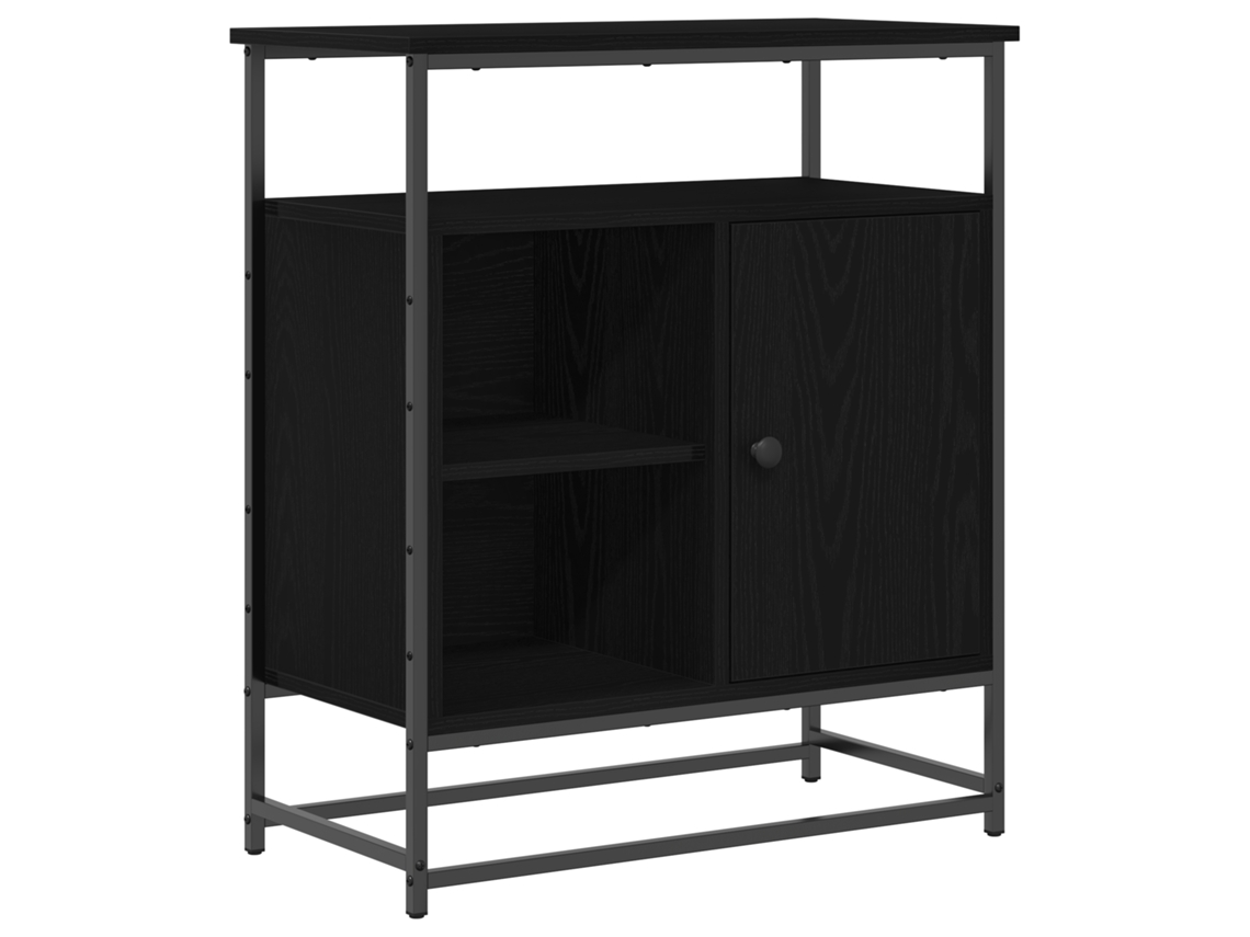 Conjunto 1 Estante De Armazenamento Vidaxl Preto Derivados De Madeira (69 X 35 X 80 Cm)