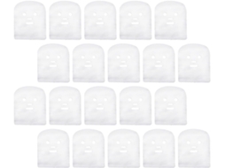100 máscaras faciais pré-cortadas em gaze de algodão branco, formato de máscara.