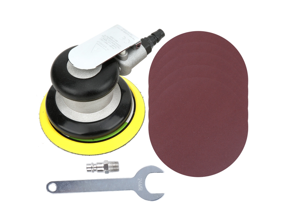 Lixadeira Neumática De 5 Polegadas Máquina De Lixar E Polir Com 5 Folhas De Lixa Conector De Interface Japonesa