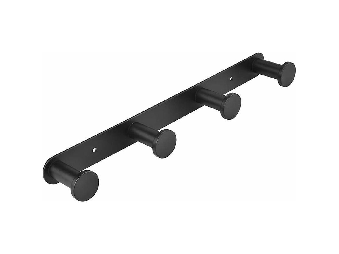 Lurelia Toalheiro De Parede, 4 Ganchos, Moderno, Em Aço Inoxidável 304, Preto, Com Parafusos, Para Toalhas, Roupas E Utensílios
