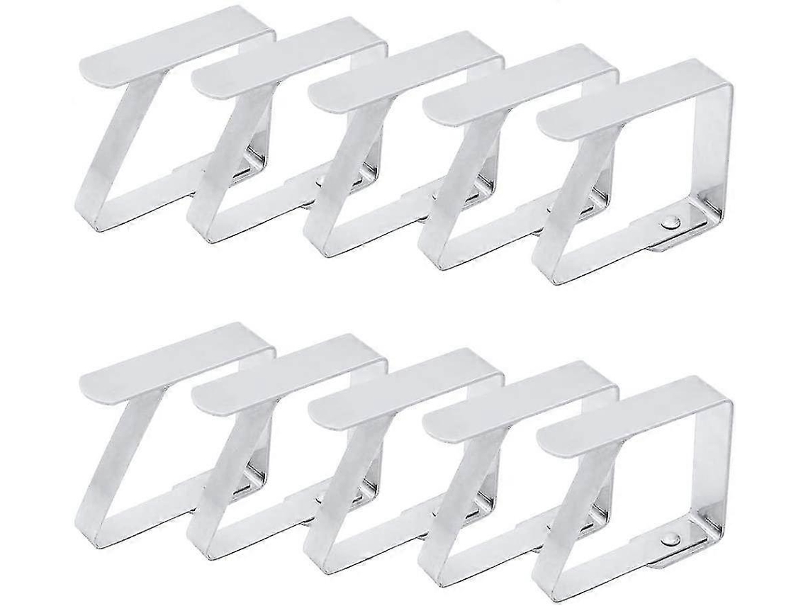 Pacote Com 10 Prendedores De Toalha De Mesa De Aço Inoxidável, Antiderrapantes E Flexíveis Slowmoose