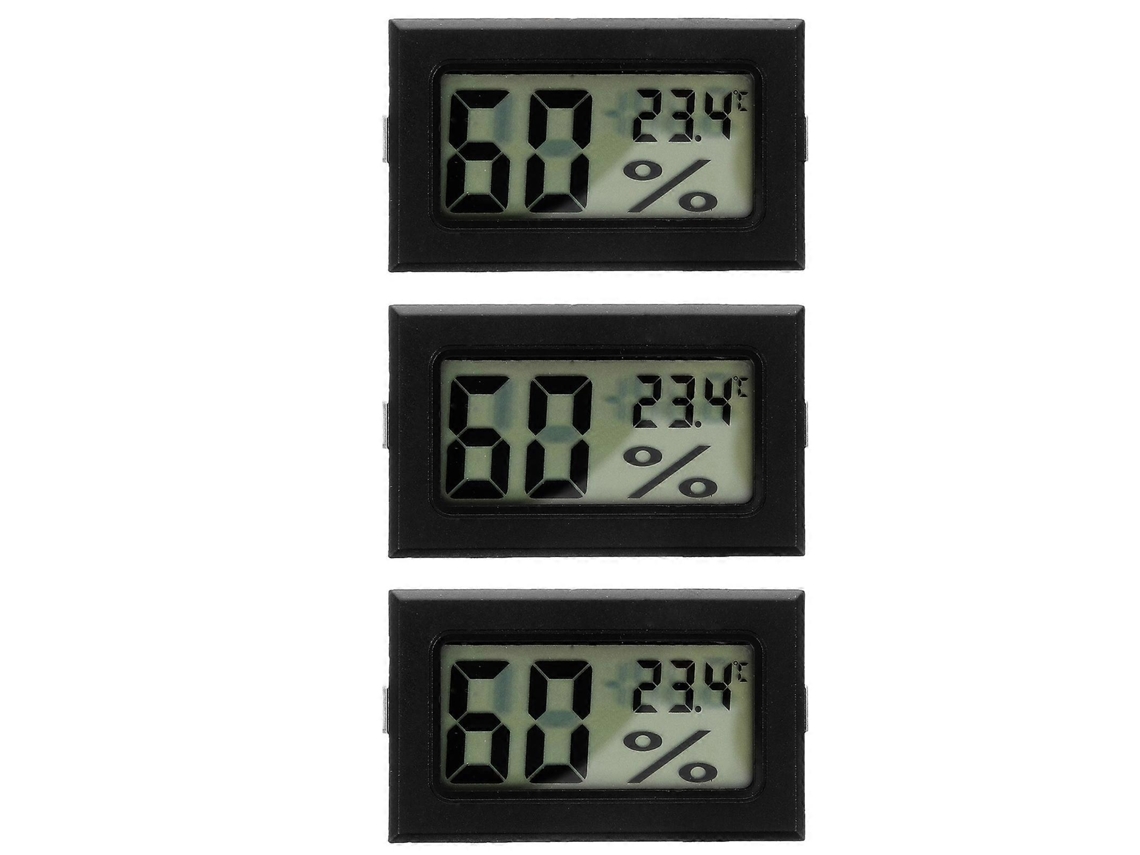 Conjunto De 3 Mini Termômetros E Higrômetros Com Display Digital Para Ambientes Internos Nostalgia88