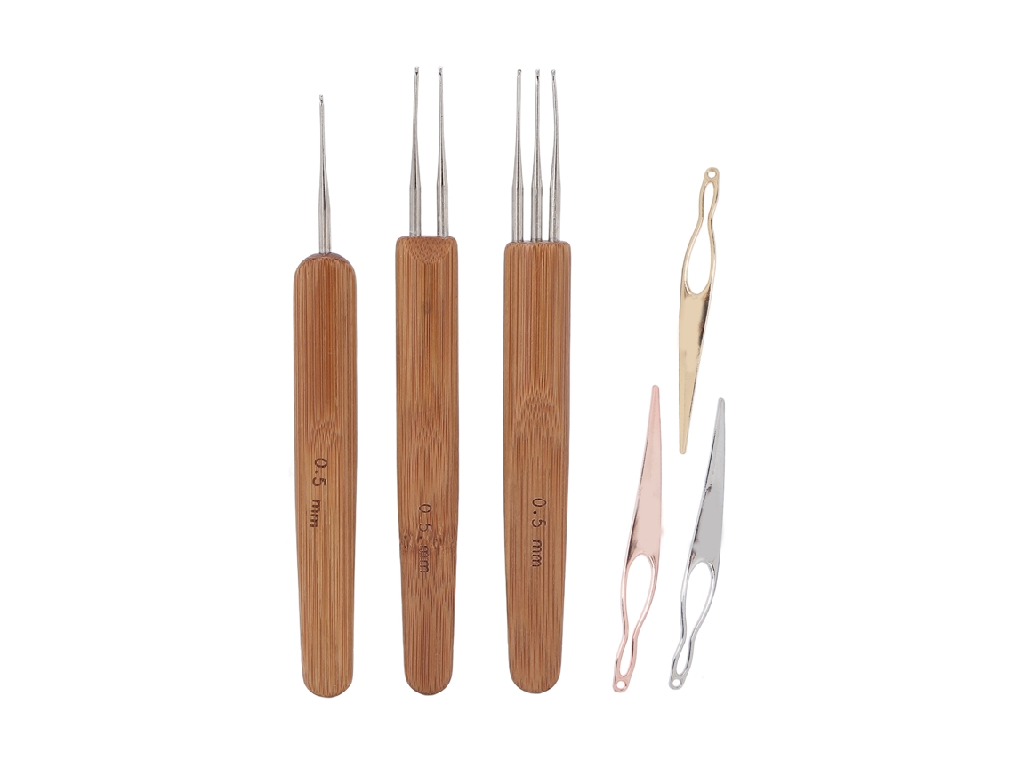 Kit De Gancho De Crochê Para Dreadlocks Profissional Portátil Com 3 Ganchos E 3 Agulhas Para Tranças E Tresses De Cabelo