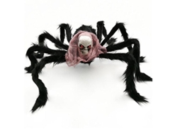 Decoração De Aranha De Pelúcia Assustadora Com Caveira Para Halloween Festas Casa Interior Exterior Blanco