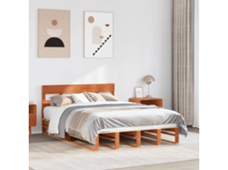 Vidaxl Cama Sem Colchão 150x200 Cm Madeira Pinho Maciça Castanho-mel