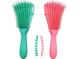 Escovas de Cabelo Escova Desembaraçadora Escova Desembaraçadora de Cabelo Preto Natural para Cabelo Afro 3A a 4C Cabelo Encaracolado Molhado