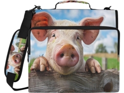 Organizador De Mochila Com Zíper E 3-argolas Em Formato Porquinho Divertido, Ideal Escola E Escritório