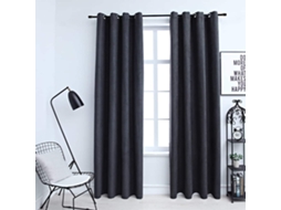 Vidaxl Cortinas Blackout C/ Argolas Em Metal 2 Pcs 140x225cm Antracite