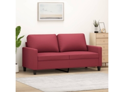 Vidaxl Sofá De 2 Lugares 140 Cm Couro Artificial Vermelho Tinto