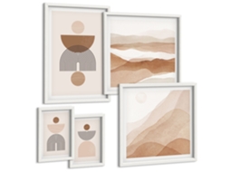 Quadros Decorativos Para Parede Paisagens Verdes, Cachoeiras Moldura Branca Fotos Para O Escritório Espelharte (conjunto De 5 Imagens)