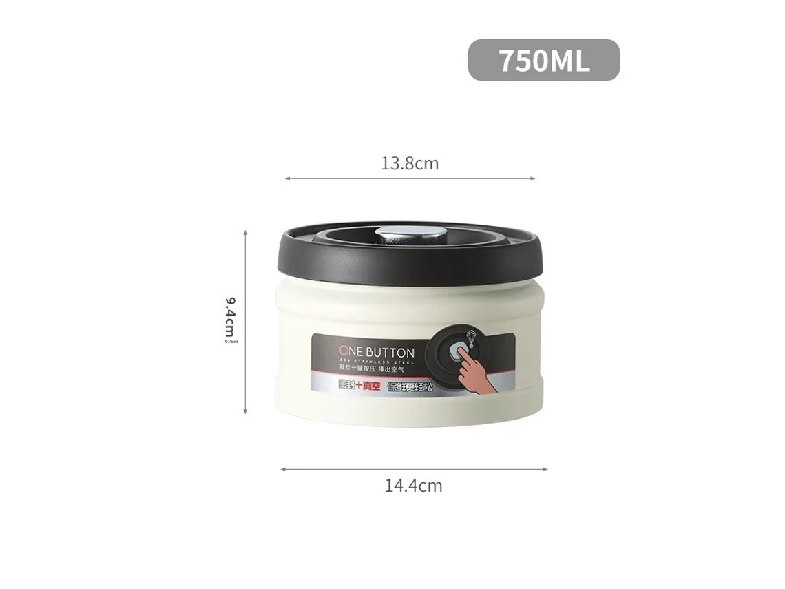 (branco 750ml) Caixa Térmica Para Armazenamento De Café A Vácuo, Tipo Filtro De Pressão, Feita De Aço Inoxidável 304.