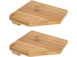 Shineofi Conjunto De 2-prateleiras Flutuantes Canto Em Bambu Para Organização Do Banheiro Otimização Espaço