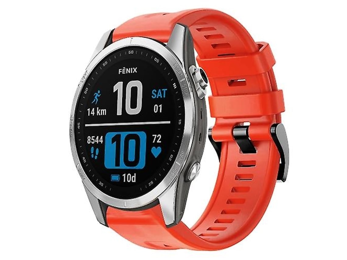 Lurelia Pulseira De Relógio Silicone Vermelha, Compatível Com Garmin Fenix 7s