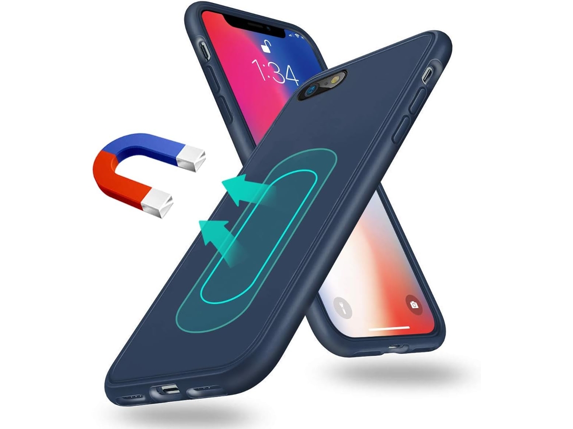 Capa Lite Adsorção Graus para Apple, Huawei Iphone 6 Plus/6S Plus HONGWE. Vidro Temperado Magnética Transparente