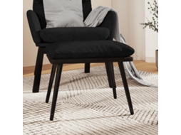 Vidaxl Apoio De Pés 45x29,5x35 Cm Tecido/couro Artificial Preto