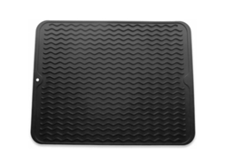 Tapete para Escorredor de Pratos Siliconcone, Ecológico, Antiderrapante e Resistente Ao Calor AQUAFORGE (preto, Grande)