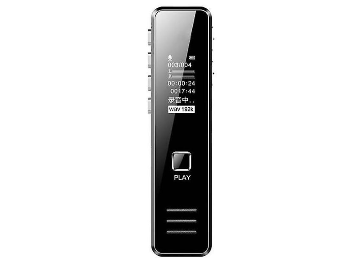 Lurelia Gravador De Voz Digital 4gb Com Redução De Ruído, Recarregável Para Reuniões, Palestras, Entrevistas - Preto