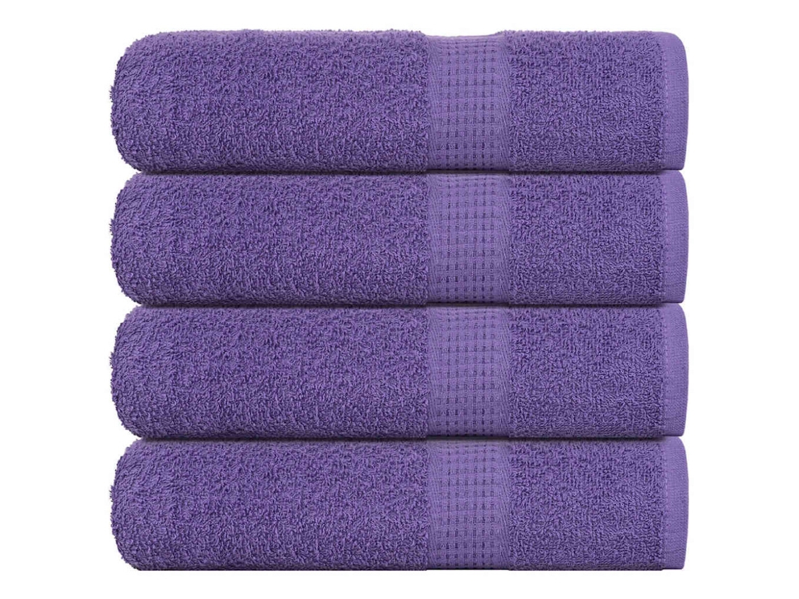 Toalha de Banho Frogn, 4 Peças, Roxa, 100x150 Cm, 360 G/m BRILVIBERA