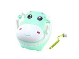 Mali vaso Sanitário Infantil para Treinamento Anti derrapante com Escova Verde Pp Pvc 31x36x49cm