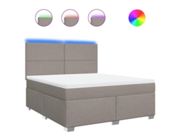 Box Spring Bed, Box Spring Beds Vidaxl Cinzento-acastanhado Tecido (180 X 200 Cm)