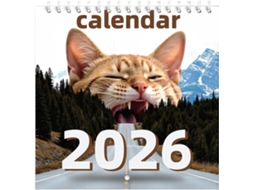 Calendário De Gatos 2026, Planejador De Parede Divertido Para Amantes De| Lembrete Mensal Vertical Meninas,