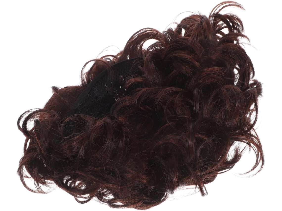 Peruca Afro Curta E Cacheada Para Homens, Fibra De Alta Temperatura, Castanho, Estilo Realista