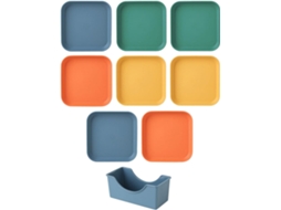 Kit De 8 Colheres Medidoras De Silicone Azul Com Design Antiderrapante Para Confeitaria E Medição Na Cozinha