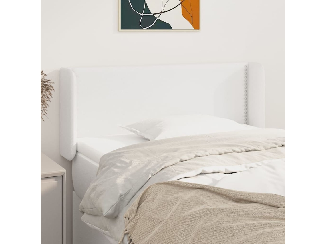 Cabecero con Alas de Piel Sintética 103x16x78/88 cm Blanco