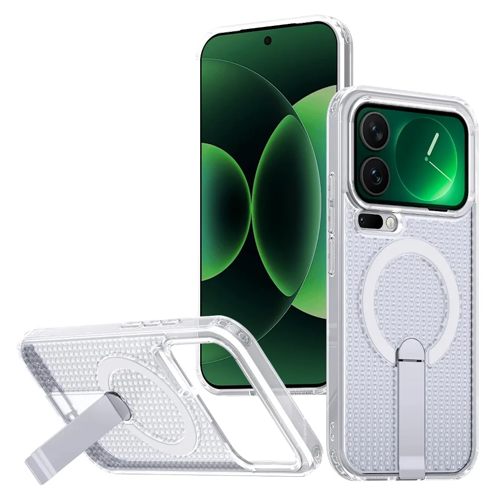 (transparente Fosco, Xiaomi 14t) Capa Protetora Magnética Magsafe Com Suporte Oculto, Dissipação De Calor E Resistência A Impactos.