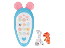 Walshlxq brinquedo Telefone Bebê Rato Forma Simulação Música Educação Precoce para Crianças Bebês Azul