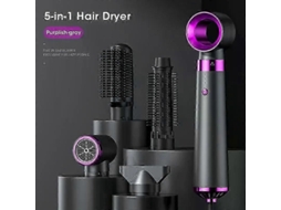 Secador De Cabelo Multifuncional 5 Em 1 Com Ar Quente, Pente Modelador Automático, Alisador E Modelador De Cachos. Secagem Rápida Para Penteados