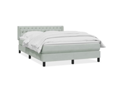 Cama com Molas/Colchão Veludo Cinzento Claro MAISON EXCLUSIVE (160x210 cm)