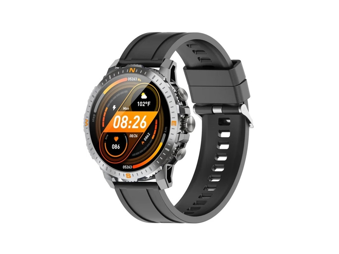 Relógio inteligente AMOLED de 1,43 polegadas, posicionamento GPS, à prova d'água IP68, detecção de viva-voz e bússola Bestvite (preto)