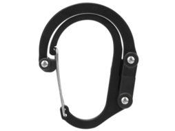 Carabina D de Alumínio para Camping e Escalada Preta
