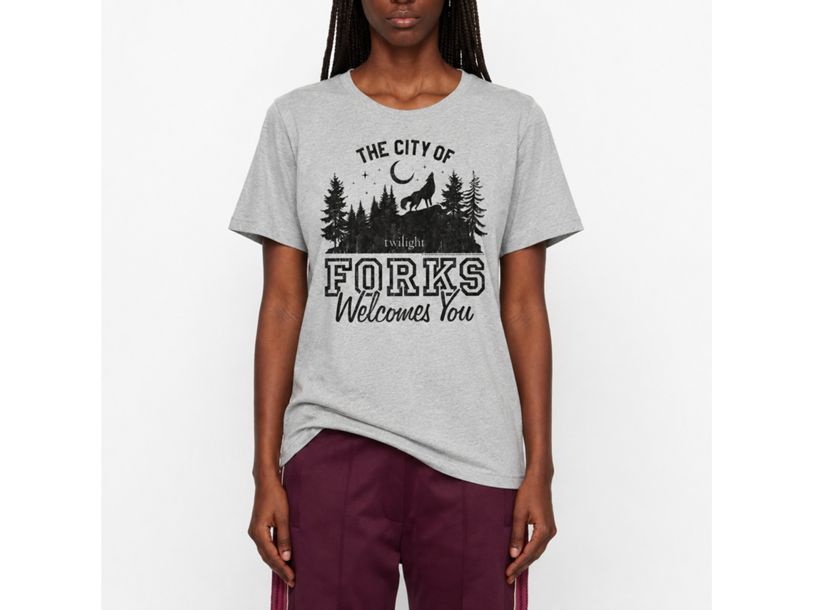 Rockinstone Twilight Movie The City Of Forks Gray Adult T-shirt Size:xxxl