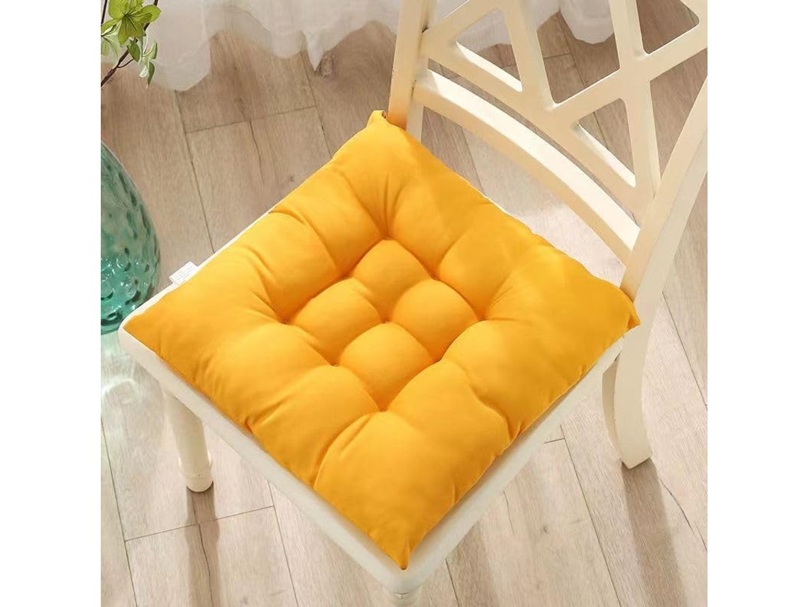 Conjunto De 4 Almofadas Quadradas Algodão Para Cadeiras Interior E Exterior, Adequadas Para Cadeiras De Vime, Cadeiras