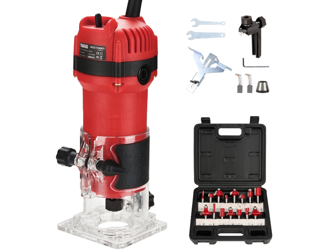 Fresadora/plaina Eléctrica De 800 W, 31.000 Rpm, Fornecida Com Fresas De Haste De 15 1/4 Pol. E Brocas De 6/6,35 Mm
