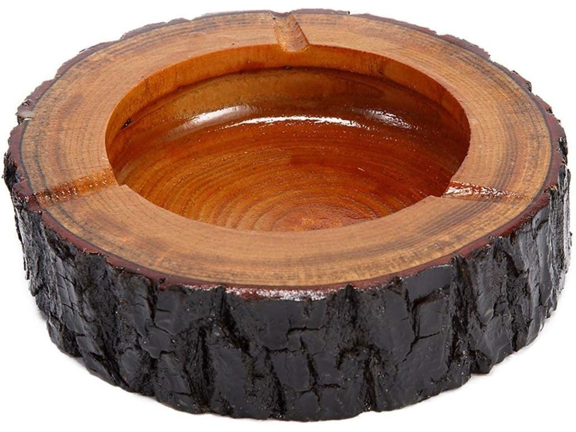 Cinzeiro De Madeira Original Redondo De 5,5 Polegadas Para Uso Interno E Externo. Igvtrade