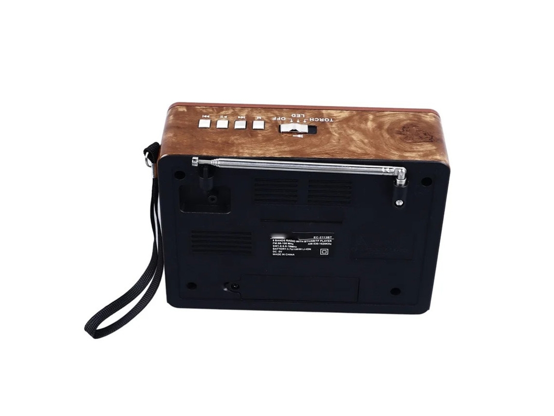 Rádio Portátil Retrô Rádio Am Fm Sw Com Lanterna Relógio Alto Falante Bluetooth Usb Mp3 Player Cartão Tf Bateria Recarregável E Rádi Yizhood