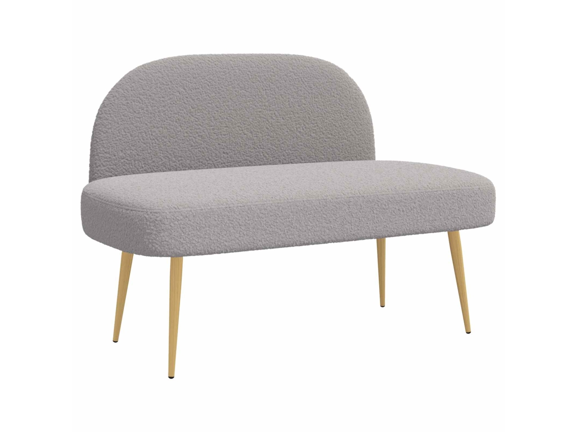 Banco Estofado com Encosto Cinzento claro 110x60x76 cm MAISON EXCLUSIVE