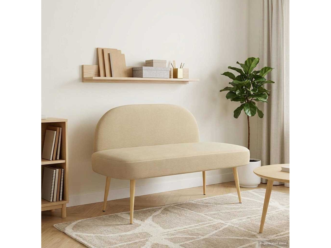 Vidaxl Banco Estofado Com Encosto Verde Cinza Claro 110 X 60 X 76 Cm