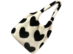 Brinquedo De Pelúcia De Grande Capacidade Para Mulheres Com Estampa De Vaca Em Preto E Branco.