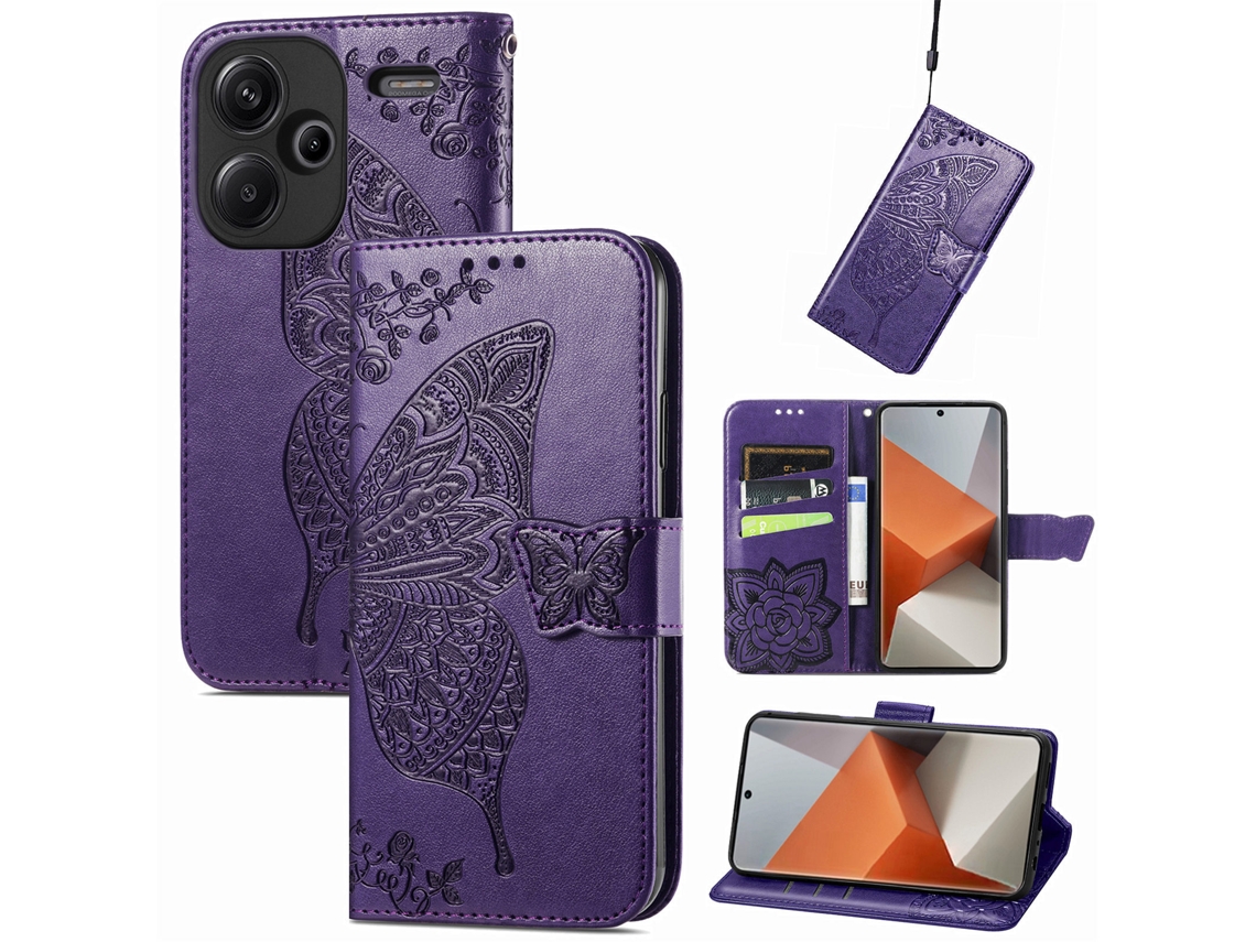 Capa Protetora Flip Com Relevoroxo Escuro com Fio, Redmi Note 11 Pro Plus 5g