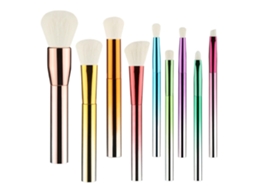 Pincel de Maquilhagem 9 Peças Alça Pincel de Maquilhagem para Base Sombra Blush Fácil de Transportar Pincéis de Base Pincel Colorido LUUCOZK