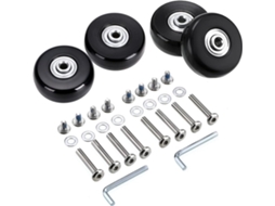Rodas de Reposição para Malas, 4 Peças, de Borracha, Kit de Reparo Preto AQUAFORGE