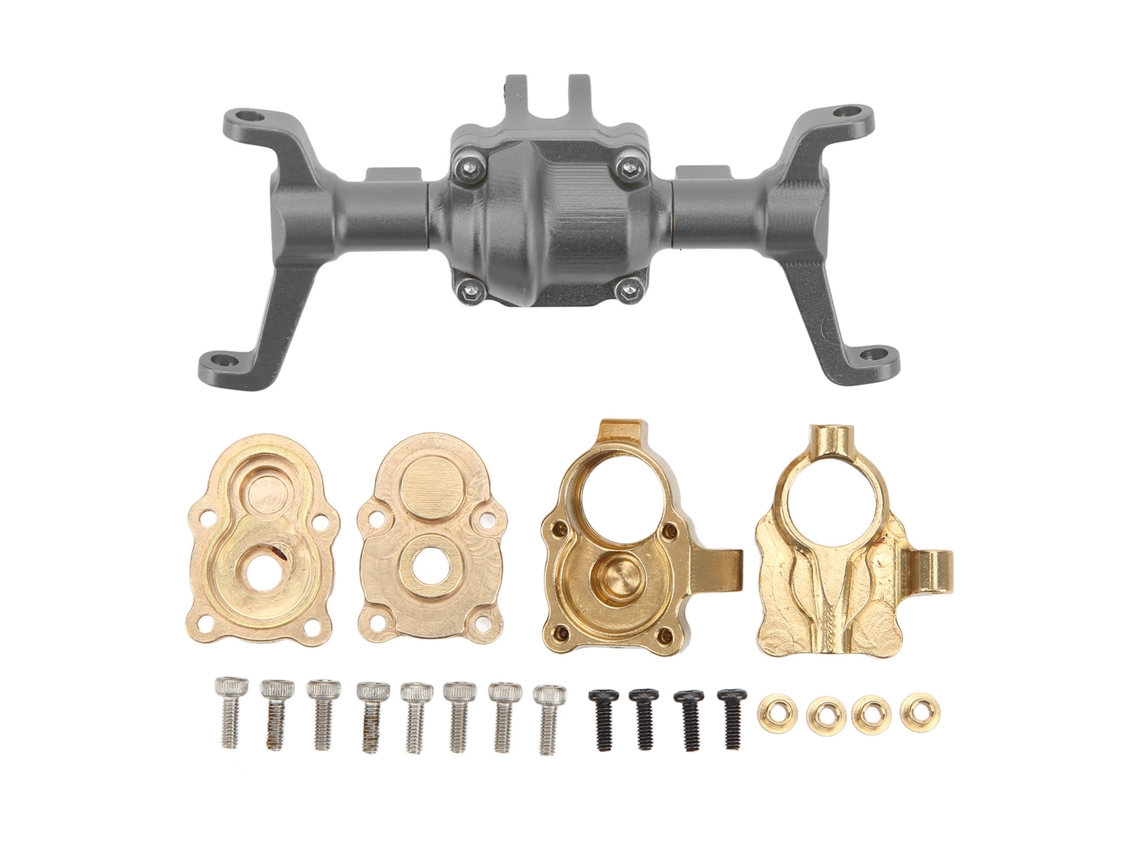 Mali conjunto de Cárter de Eixo Dianteiro com Copo de Direção Cnc para Carro Rc 1/24 Fms Xiaoqi Fcx24 em Metal Titânio