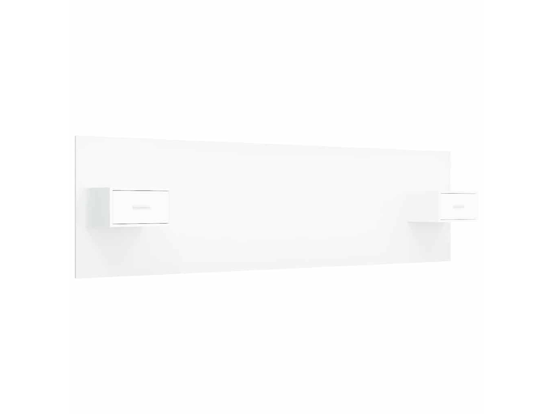 Conjunto 1 Cabeceira De Cama Com Armário Vidaxl Branco Derivados De Madeira (200 X 1.5 X 80 Cm)