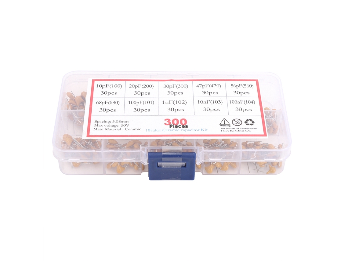 300 Peças de Capacitor Cerâmico 10 Modelos 50V 10pf-100nF